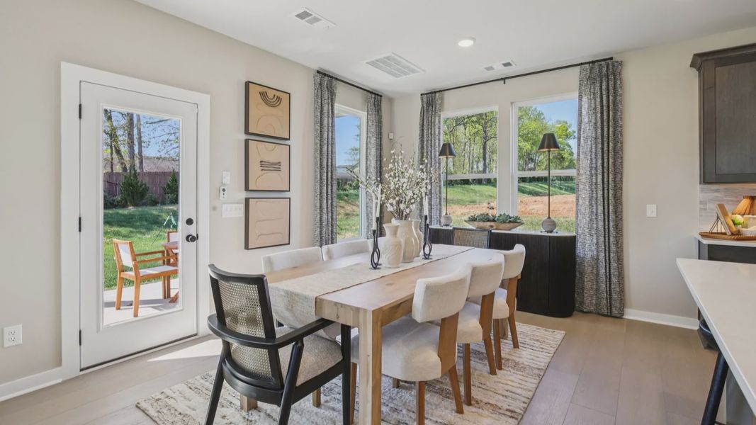 Dining area with access to back porch
