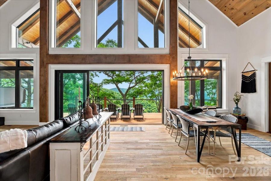 Main living with 16 ft retractable door