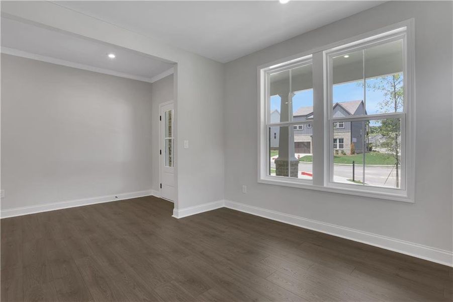 Spacious, unfurnished interior of a new home in The Paddocks at Doc Hughes, Buford (Image 37). Spacious, unfurnished interior of a new home in The Paddocks at Doc Hughes, Buford (Image 37).