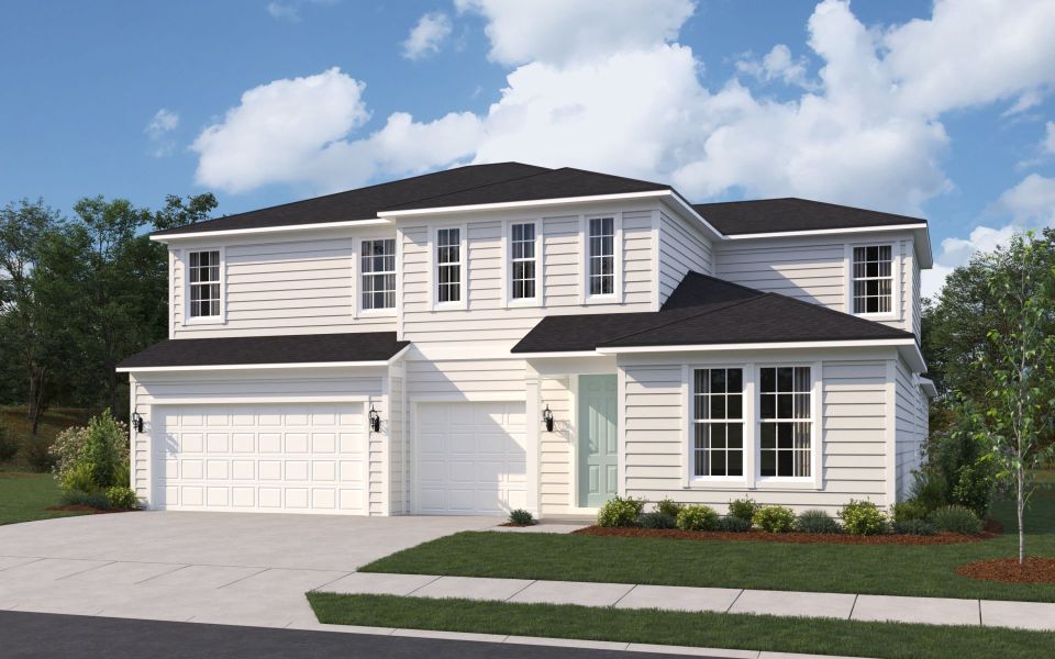 Representative exterior photo of a completed home built from the Merlot Grand by Pulte Homes in Terrapin Creek, Jacksonville, FL (Image 20). Representative exterior photo of a completed home built from the Merlot Grand by Pulte Homes in Terrapin Creek, Jacksonville, FL (Image 20).