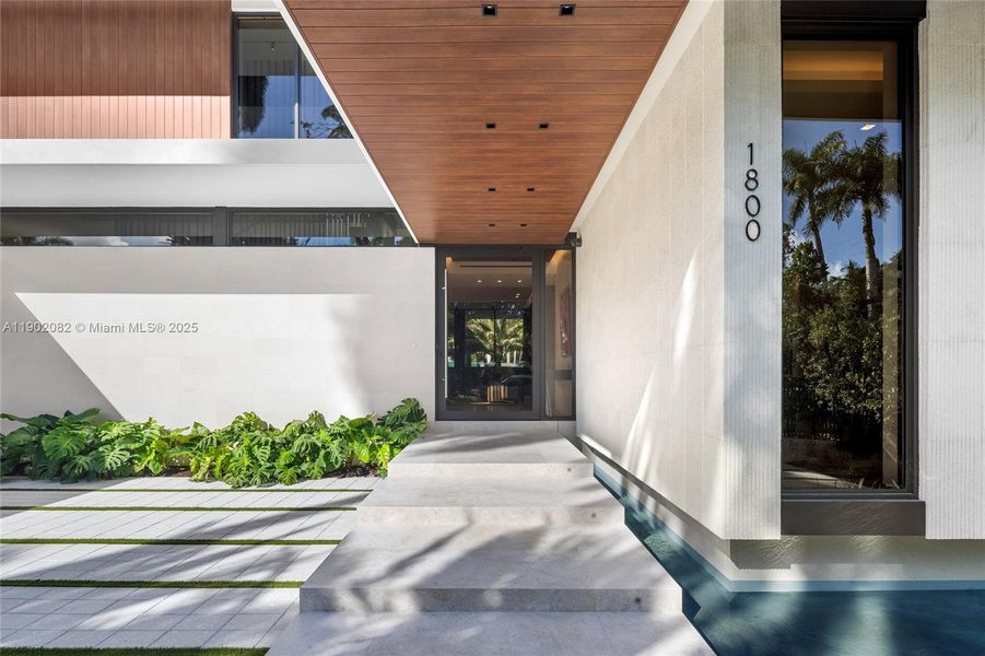 Exterior details and patio area of a home in , Miami Beach (Image 22). Exterior details and patio area of a home in , Miami Beach (Image 22).