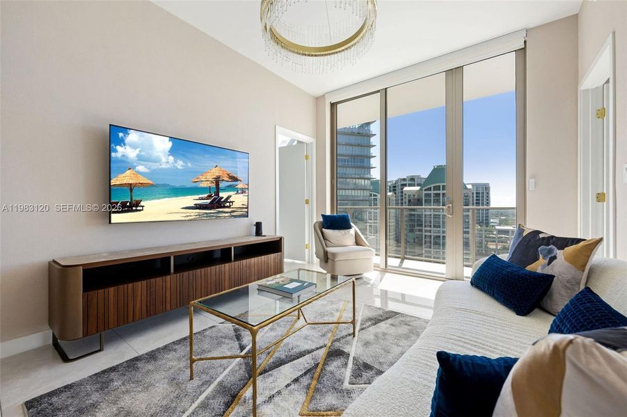 Furnished interior view inside a new home in , Miami (Image 12).