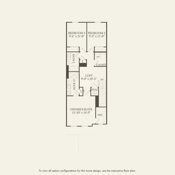2D floor plan layout for the Dahlia by Pulte Homes in The Cove at Nona Sound, Orlando, FL (Image 3).