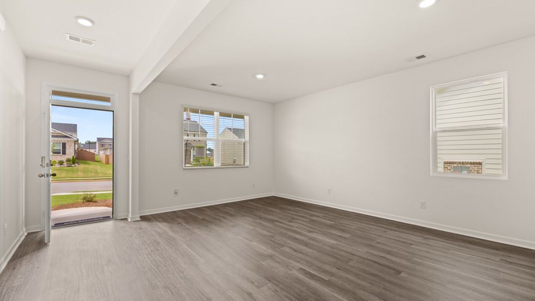 Representative unfurnished interior of a home built from the Hanover by D.R. Horton in The Reserve at Calcutta, Stockbridge (Image 24).