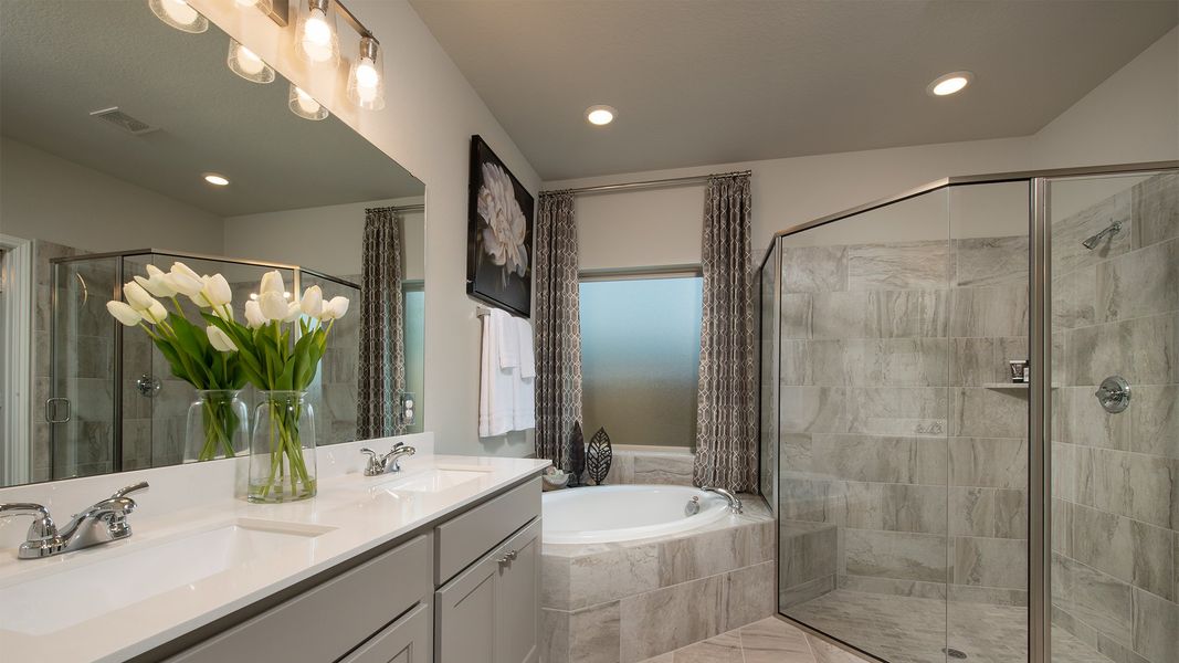 Furnished interior view inside a new home in Briggs Ranch, San Antonio (Image 34).