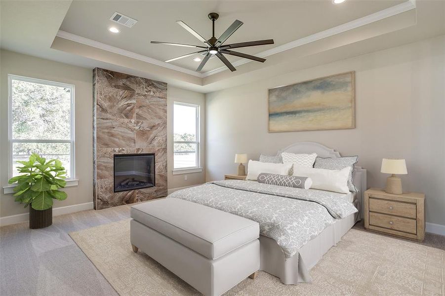 Furnished interior view inside a new home in Timberview Preserves, Weatherford (Image 2). Furnished interior view inside a new home in Timberview Preserves, Weatherford (Image 2).
