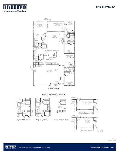 2D floor plan layout of this home in Berkeley Bay, Ridgeville, SC (Image 5).