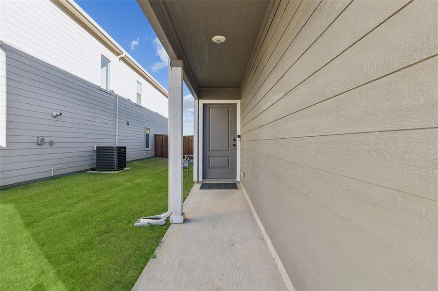 Exterior details and patio area of a home in Foree Ranch: Wellton Collection, Providence Village (Image 21). Exterior details and patio area of a home in Foree Ranch: Wellton Collection, Providence Village (Image 21).