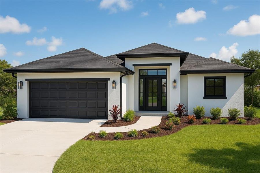 Front exterior of a new home in , North Port, FL, highlighting curb appeal (Image 1).