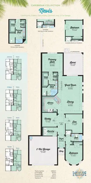 2D floor plan layout for the Nevis by Minto Communities in Latitude Margaritaville Hilton Head, Hardeeville, SC (Image 3). 2D floor plan layout for the Nevis by Minto Communities in Latitude Margaritaville Hilton Head, Hardeeville, SC (Image 3).