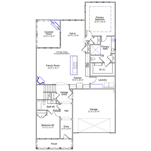 2D floor plan layout of this home in Grand Park, Leland, NC (Image 5).