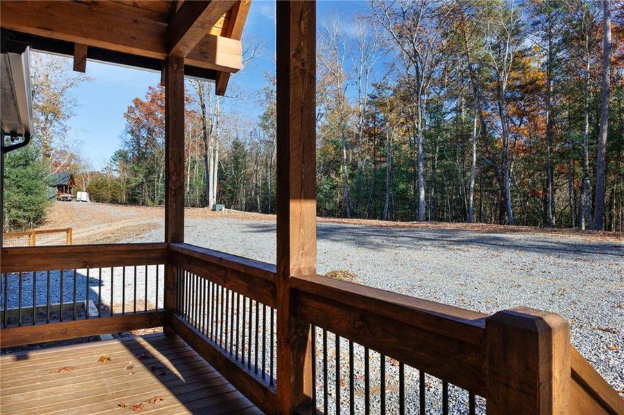 Exterior details and patio area of a home in , Ellijay (Image 29).