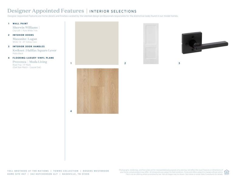 Sample of building materials used in homes in The Nations - Towns, Nashville (Image 7). Sample of building materials used in homes in The Nations - Towns, Nashville (Image 7).