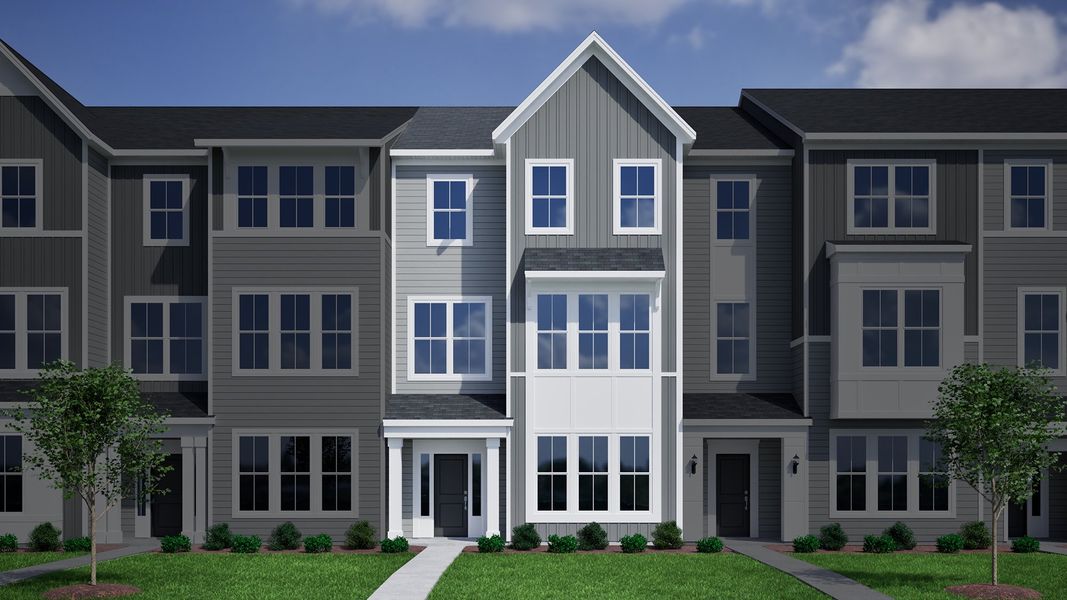 Representative exterior photo of a completed home built from the Waterlily - Vanguard Collection by Mungo Homes in Renaissance at White Oak, Garner, NC (Image 10).
