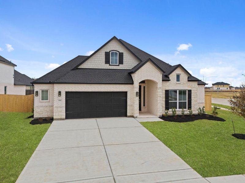 Front exterior of a new home in Beacon Hill, Waller, TX, highlighting curb appeal (Image 19).