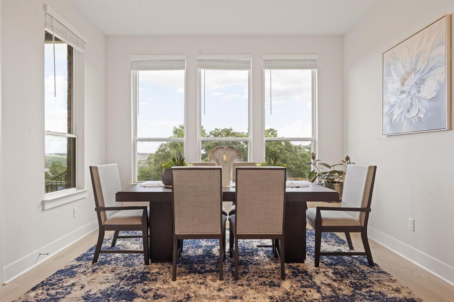Furnished interior view inside a new home in Palmera Ridge, Leander (Image 15). Furnished interior view inside a new home in Palmera Ridge, Leander (Image 15).