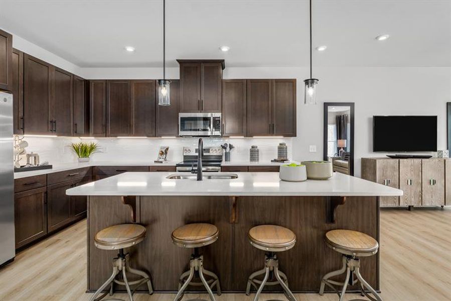 Furnished interior view inside a new home in McCain's Station Townhomes, Gallatin (Image 2).