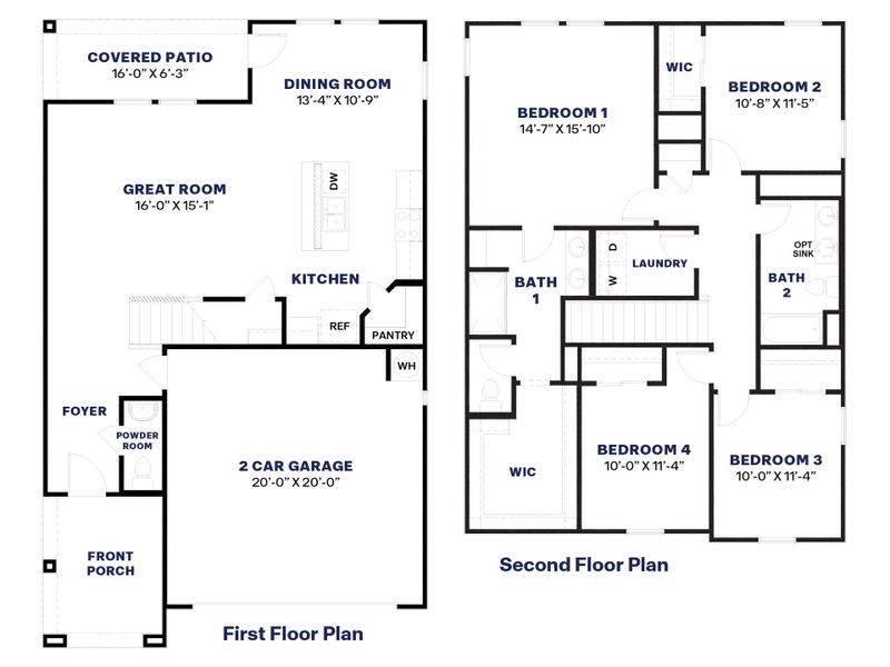 2D floor plan layout for the Grace by D.R. Horton in Elena Trails, Maricopa, AZ (Image 5). 2D floor plan layout for the Grace by D.R. Horton in Elena Trails, Maricopa, AZ (Image 5).