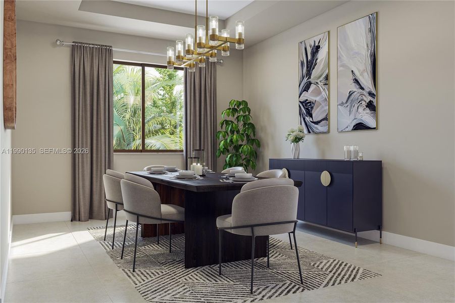 Furnished interior view inside a new home in Greenview at Presidential, Miami (Image 5).