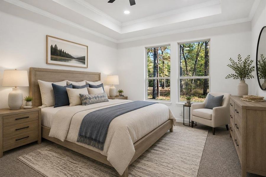 Virtually Staged Primary Bedroom