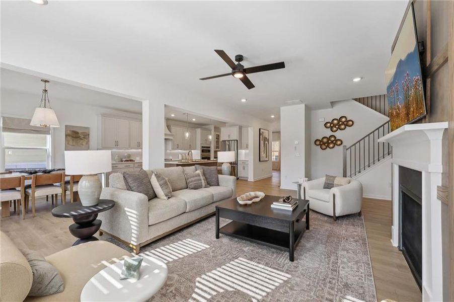Furnished interior view inside a new home in Arbors at Richland Creek, Buford (Image 11). Furnished interior view inside a new home in Arbors at Richland Creek, Buford (Image 11).