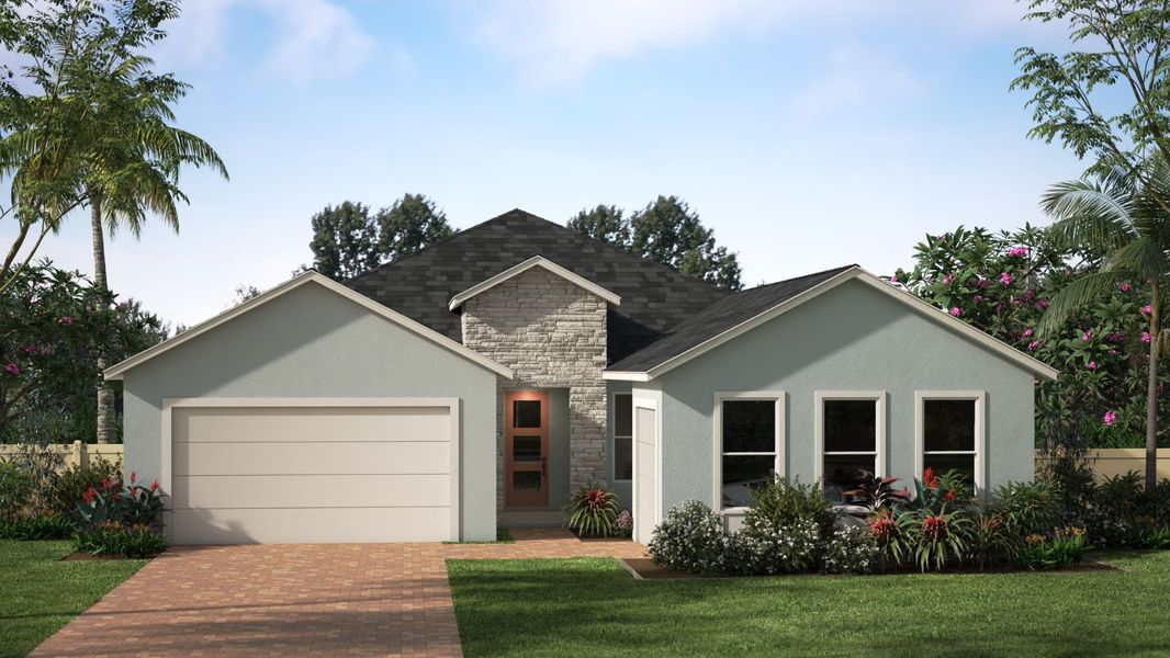 Modern European Elevation | Skyview | Courtyards at Waterstone | New homes in Palm Bay, FL | Landsea Homes