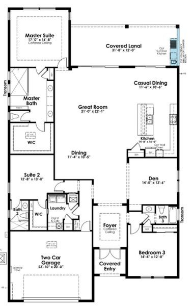 2D floor plan layout of this home in Cresswind Lakewood Ranch, Lakewood Ranch, FL (Image 4).