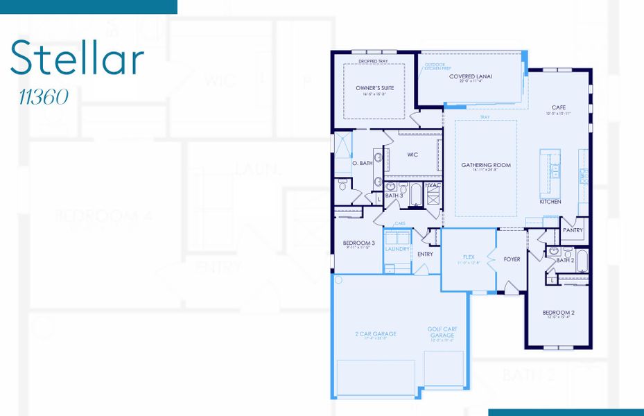 2D floor plan layout of this home in BeachWalk by Manasota Key, Englewood, FL (Image 4).
