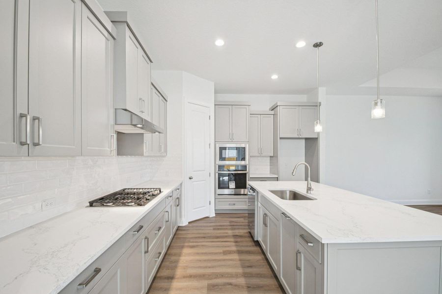 Furnished interior view inside a new home in 6 Creeks, Kyle (Image 7).