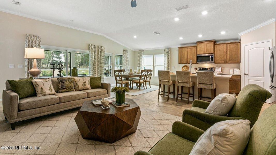 Furnished interior view inside a new home in Sawmill Branch, Palm Coast (Image 12).