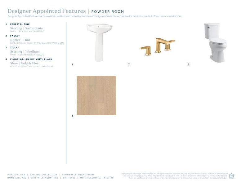Sample of building materials used in homes in Meadowlark, Murfreesboro (Image 10).