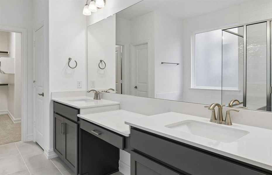 Primary bath with double vanity