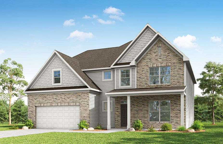 Representative exterior photo of a completed home built from the Sycamore by Eastwood Homes in Arbor West, Dawsonville, GA (Image 5). Representative exterior photo of a completed home built from the Sycamore by Eastwood Homes in Arbor West, Dawsonville, GA (Image 5).