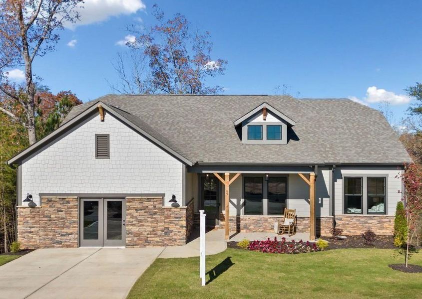 Front exterior of a new home in , Ellijay, GA, highlighting curb appeal (Image 1). Front exterior of a new home in , Ellijay, GA, highlighting curb appeal (Image 1).