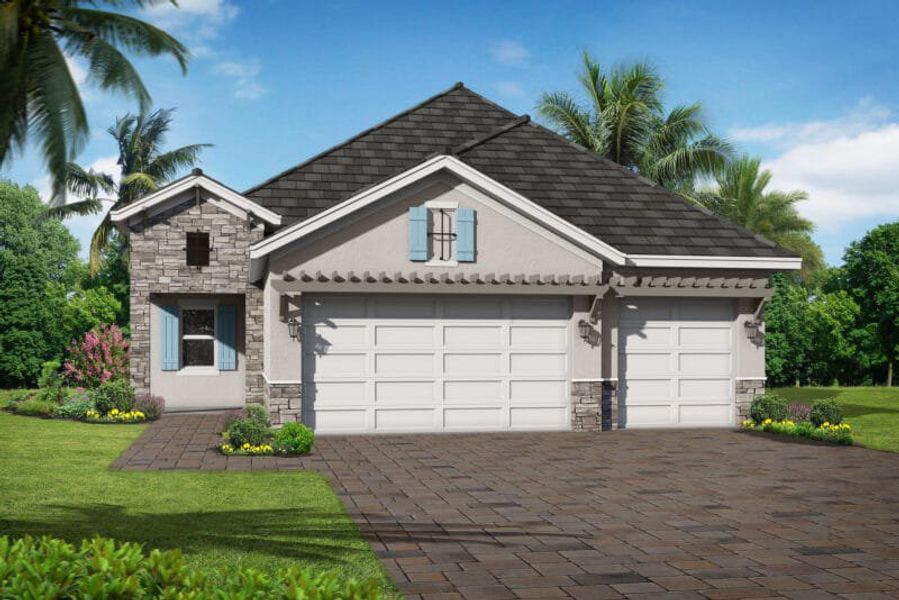 Representative exterior photo of a completed home built from the St. Vincent by Medallion Home in The Willows, Parrish, FL (Image 6). Representative exterior photo of a completed home built from the St. Vincent by Medallion Home in The Willows, Parrish, FL (Image 6).