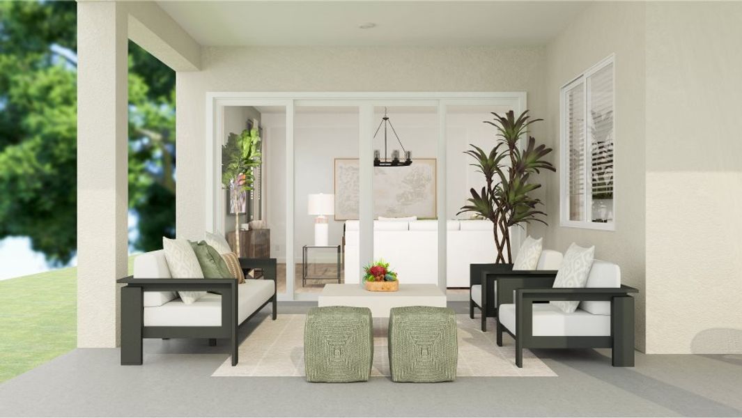 Summit furnished outdoor space showing doors