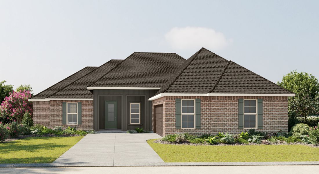 Representative exterior photo of a completed home built from the Klein III G by DSLD Homes in Starburst at Hammock Bay, Freeport, FL (Image 1).