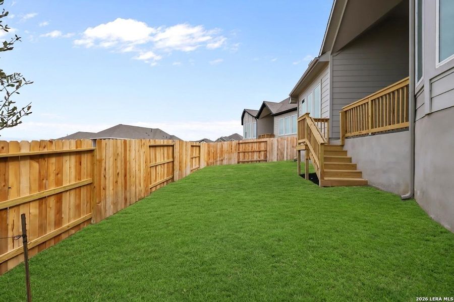 Exterior details and patio area of a home in Homestead, Schertz (Image 26).