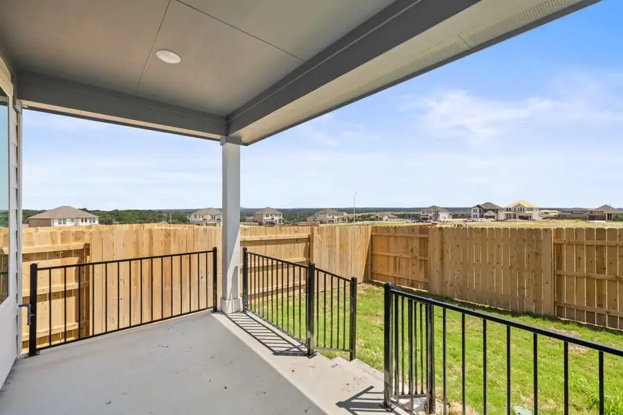 Exterior details and patio area of a home in Lariat, Liberty Hill (Image 4). Exterior details and patio area of a home in Lariat, Liberty Hill (Image 4).