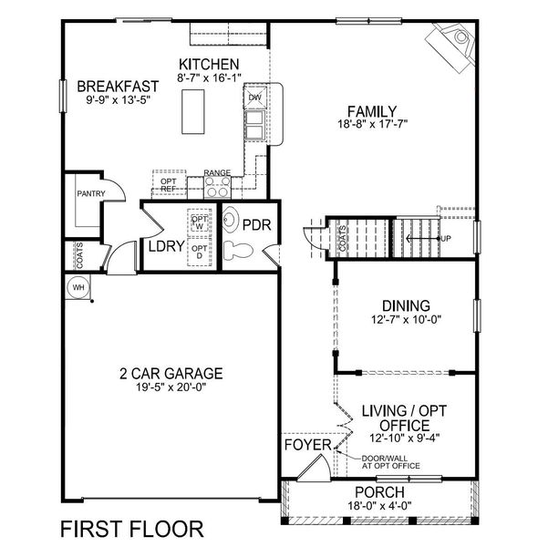2D floor plan layout of this home in Spring Ridge, Anderson, SC (Image 3).