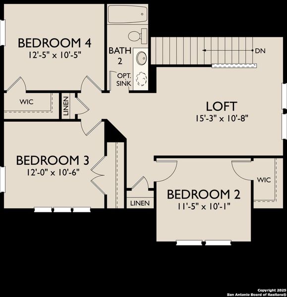2D floor plan layout of this home in The Summit at Saddlebrook Ranch 55's, Schertz, TX (Image 3).