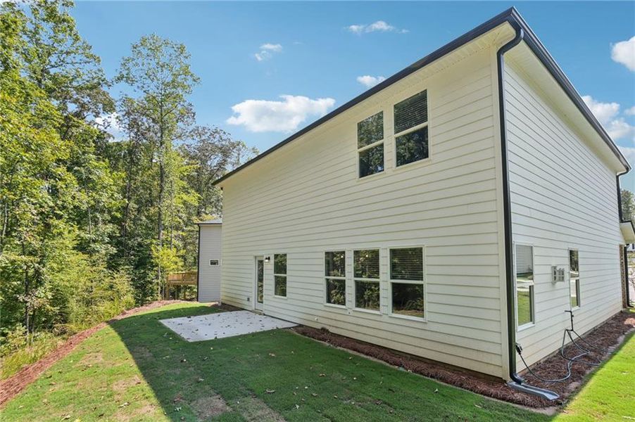 Exterior details and patio area of a home in The Oaks at Dawson, Dawsonville (Image 2).