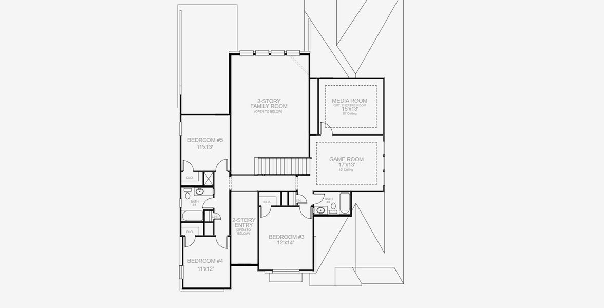 2D floor plan layout for the 3394W by Perry Homes in The Highlands 60', Porter, TX (Image 3).