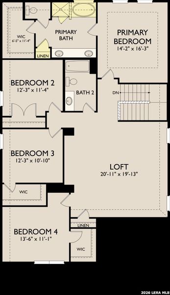 2D floor plan layout of this home in Arcadia Ridge, San Antonio, TX (Image 3).