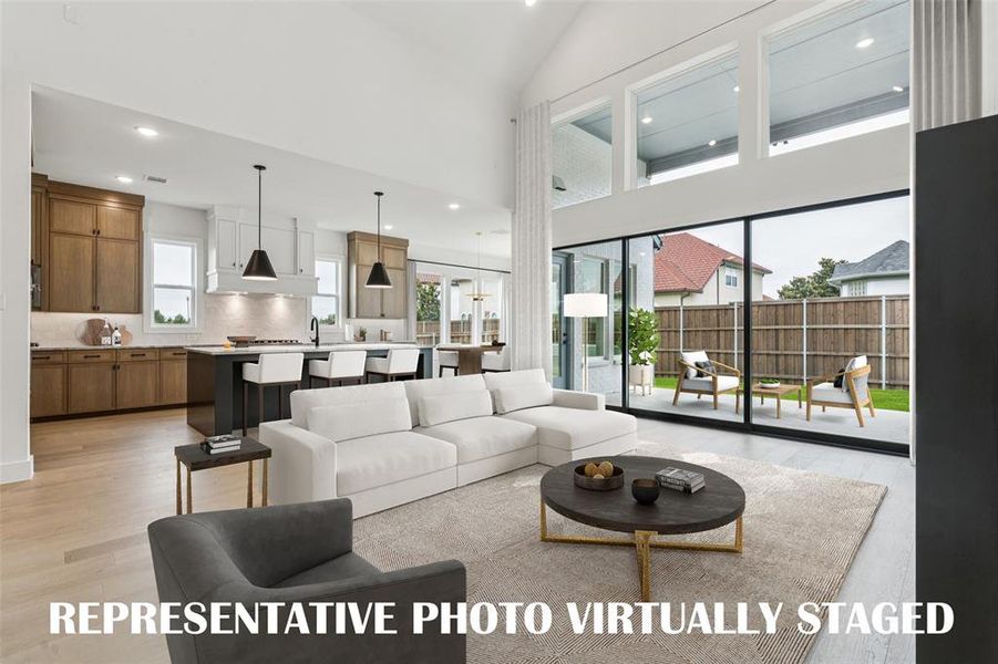 Spacious and light filled, this family room is large enough for the entire family!  REPRESENTATIVE PHOTO VIRTUALLY STAGED.