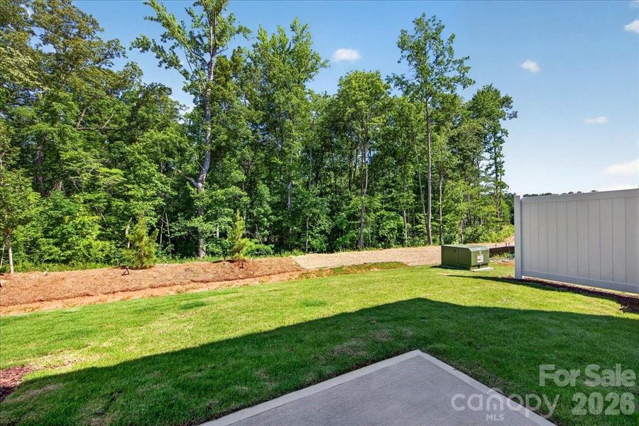 Outdoor living space with tree-lined views Outdoor living space with tree-lined views