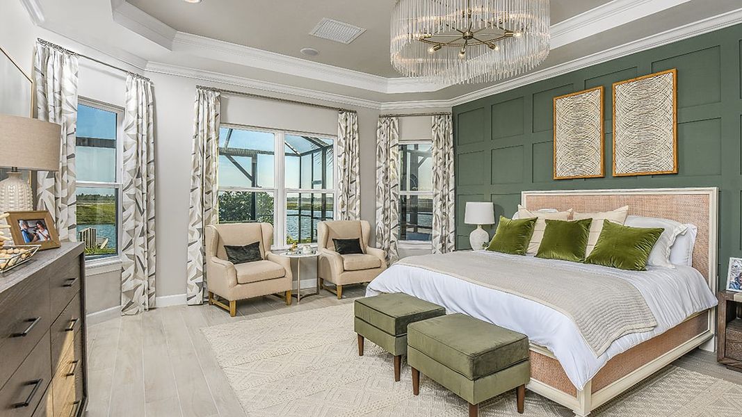 Furnished interior view inside a new home in Esplanade Lake Club, Fort Myers (Image 4).