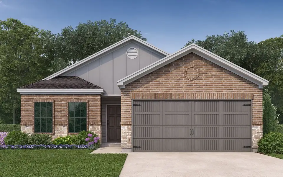 Representative exterior photo of a completed home built from the Duval by Kendall Homes in Russell Ranch, Bay City, TX (Image 4). Representative exterior photo of a completed home built from the Duval by Kendall Homes in Russell Ranch, Bay City, TX (Image 4).