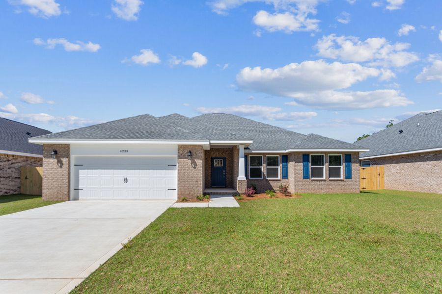 Representative exterior photo of a completed home built from the The Liberty by Herbst Homes in Prosperity Point, Milton, FL (Image 37).