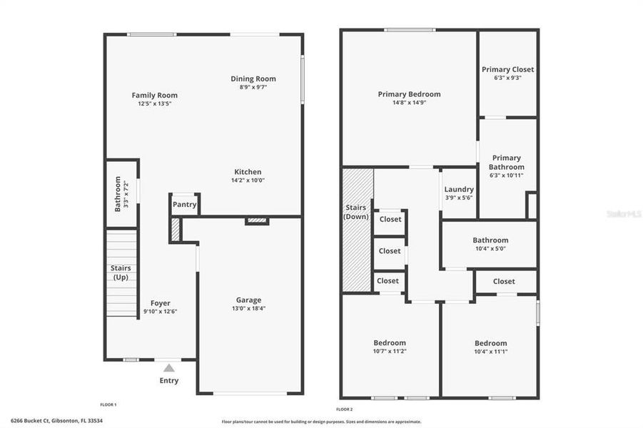 2D floor plan layout of this home in Dug Creek, Gibsonton, FL (Image 4). 2D floor plan layout of this home in Dug Creek, Gibsonton, FL (Image 4).
